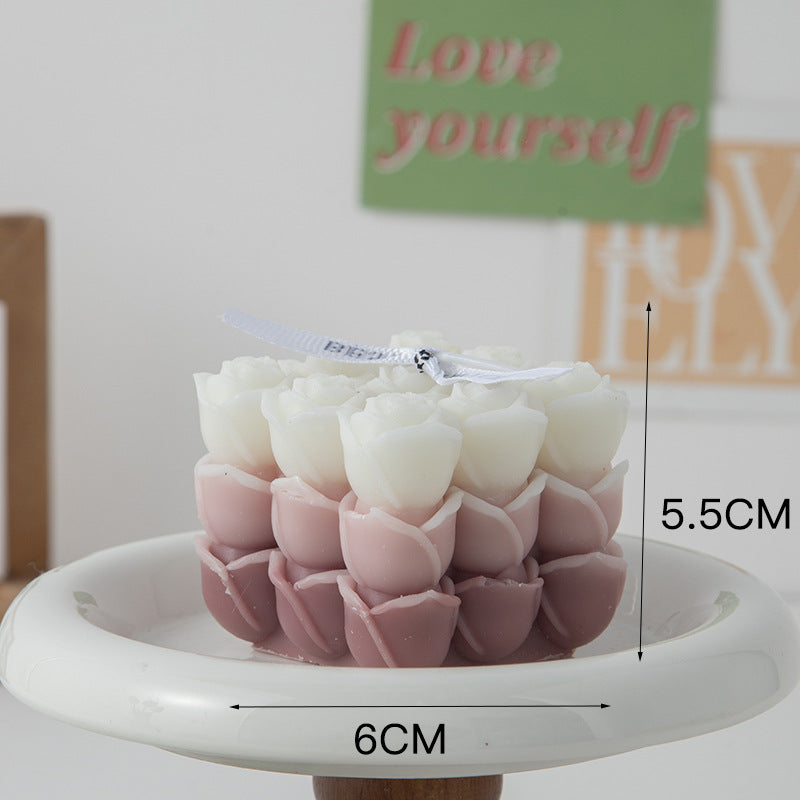 Flower Cube Aromatherapy Candle With Hand Creative Home Decoration Suit Shooting Props Wedding Tie