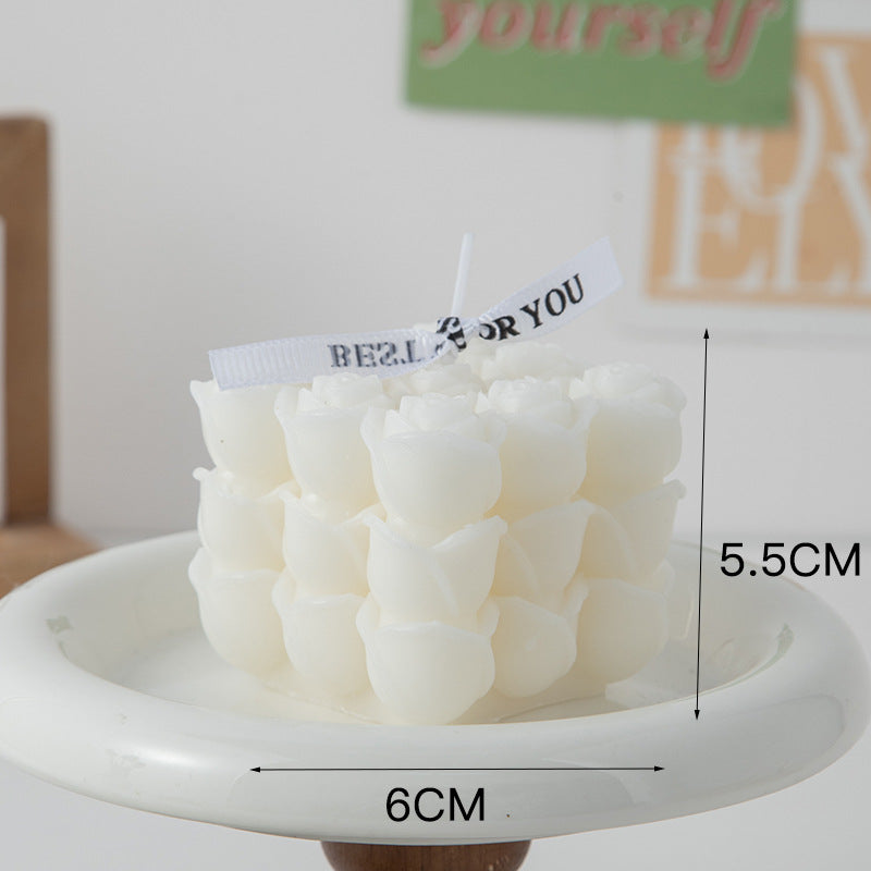 Flower Cube Aromatherapy Candle With Hand Creative Home Decoration Suit Shooting Props Wedding Tie