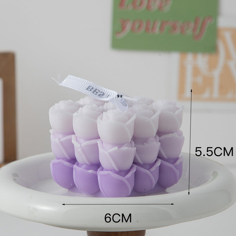 Flower Cube Aromatherapy Candle With Hand Creative Home Decoration Suit Shooting Props Wedding Tie