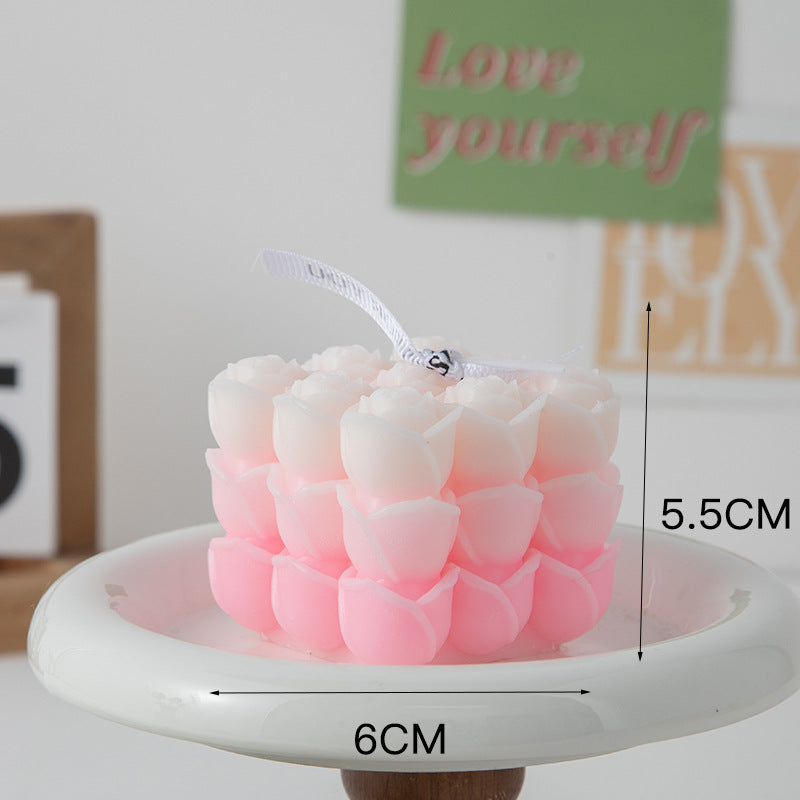 Flower Cube Aromatherapy Candle With Hand Creative Home Decoration Suit Shooting Props Wedding Tie