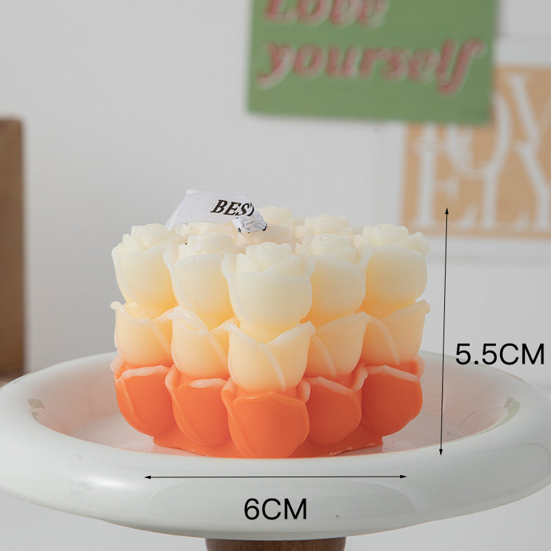 Flower Cube Aromatherapy Candle With Hand Creative Home Decoration Suit Shooting Props Wedding Tie