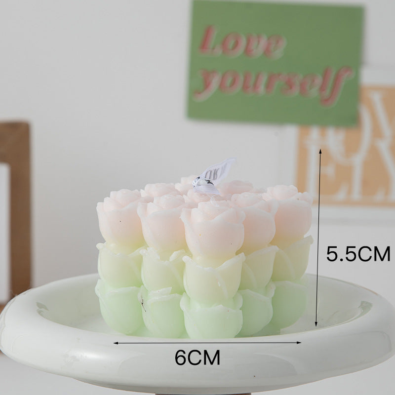 Flower Cube Aromatherapy Candle With Hand Creative Home Decoration Suit Shooting Props Wedding Tie